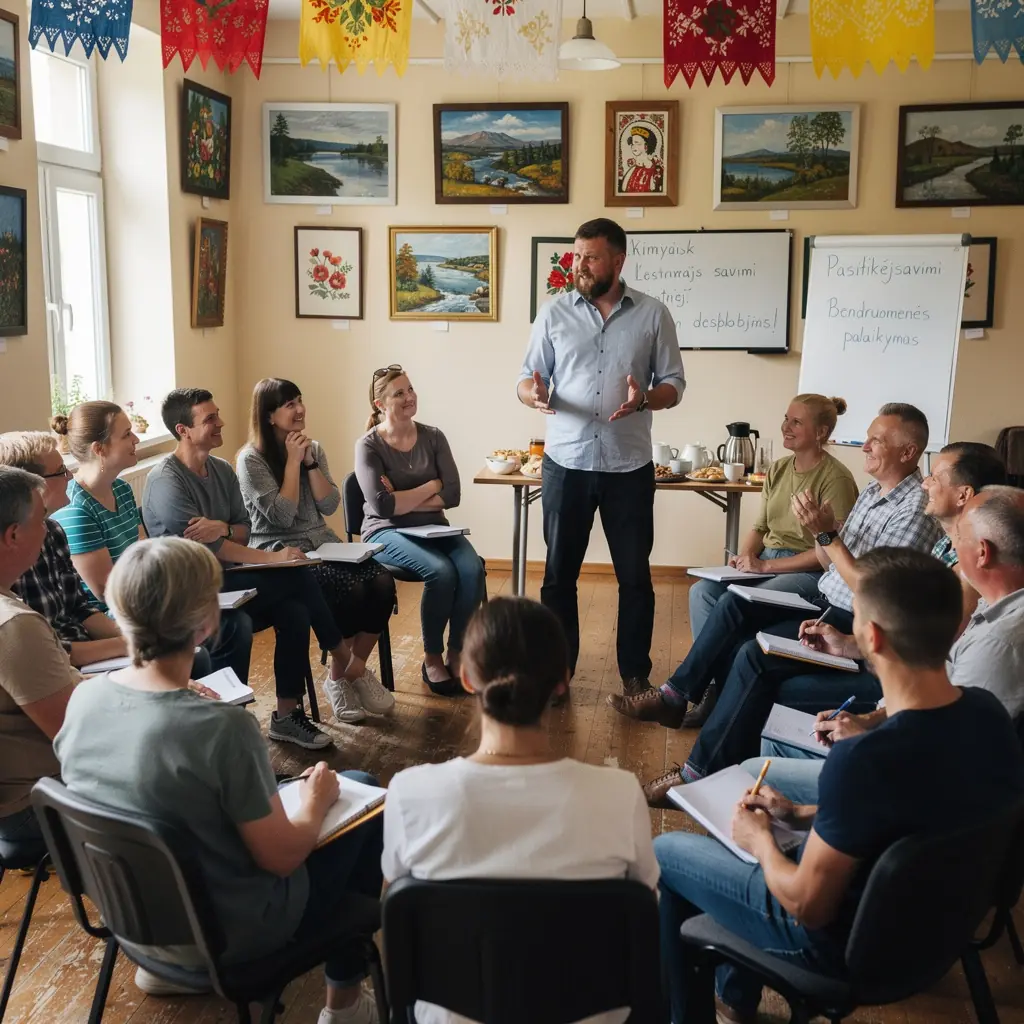 Grupinė diskusija apie darbo ir asmeninio gyvenimo pusiausvyrą, dalyvių įsitraukimas.