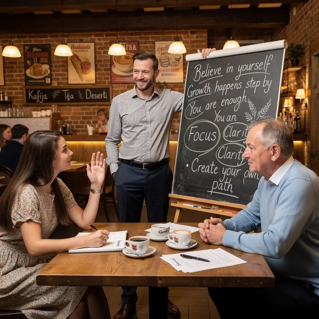 Dalyvių sėkmės istorijos, skatinančios pasitikėjimą ir asmeninį augimą.